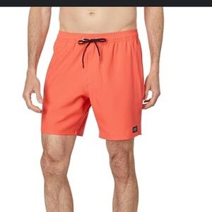 O’Neill Men's light orange Board Shorts no lining elastic waist cargo pocket